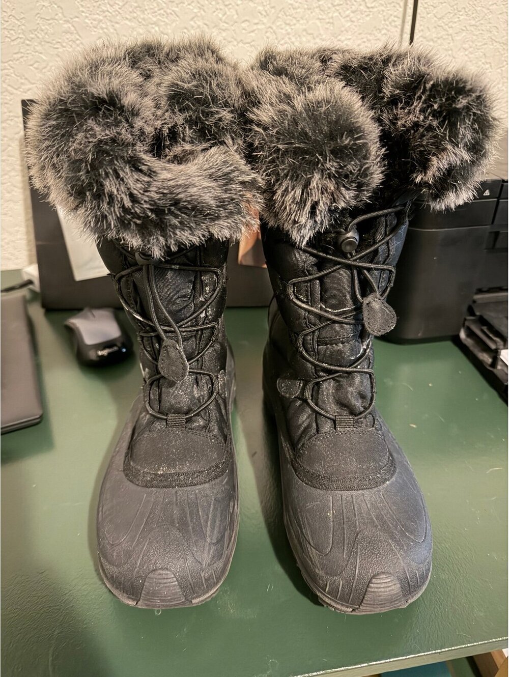 Kamik Momentum Waterproof Black Snow Boots Faux Fur Women’s Size 7